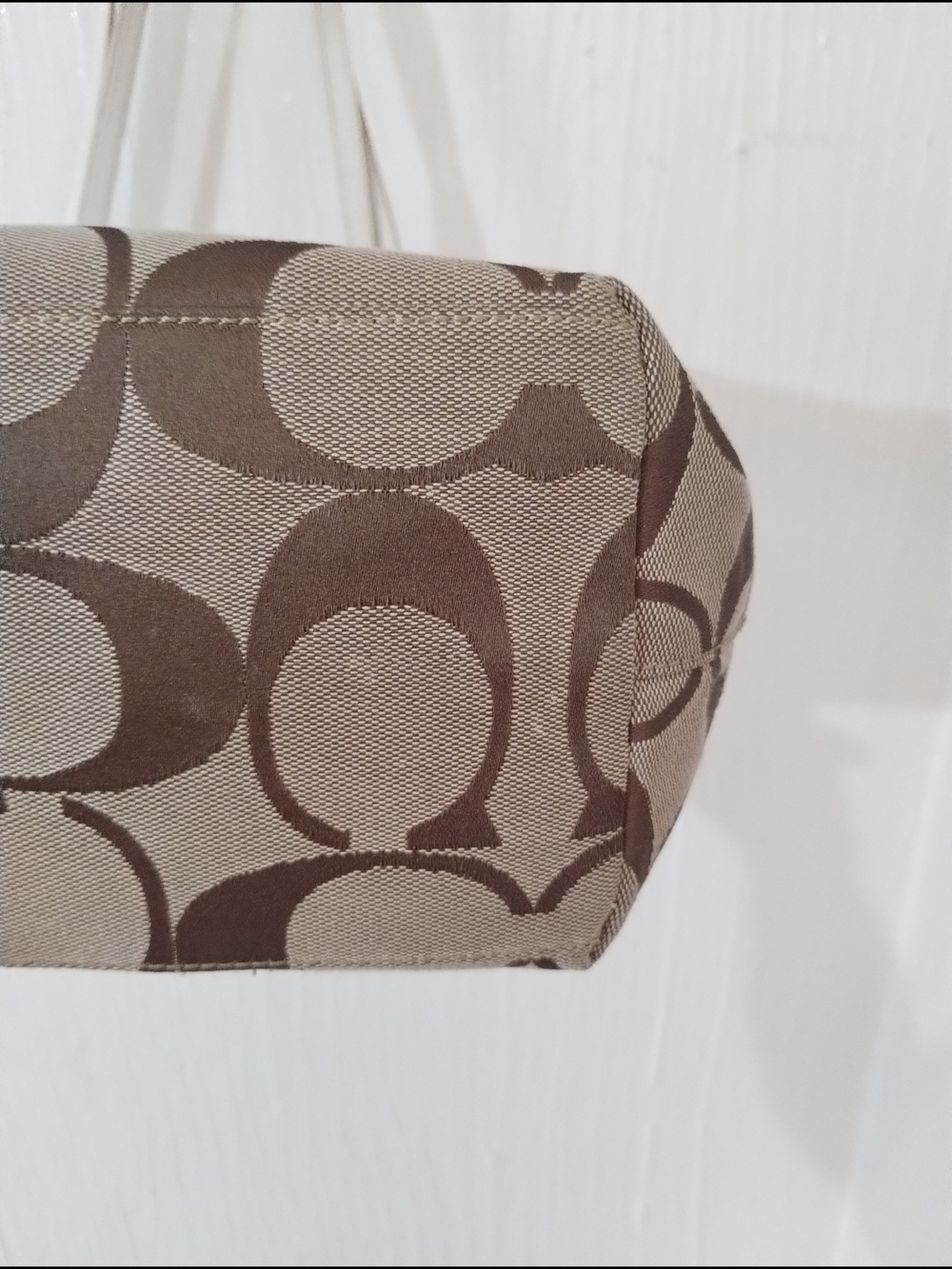 Coach Special Edition Signature Canvas Tote in Brown and Cream - Picture 4 of 9